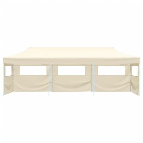 Tente de réception pliable Tonnelle de Jardin - Rapide à Installer avec 5 parois 3x9 m Blanc cassé BV320094 - BonneVie (1/5)