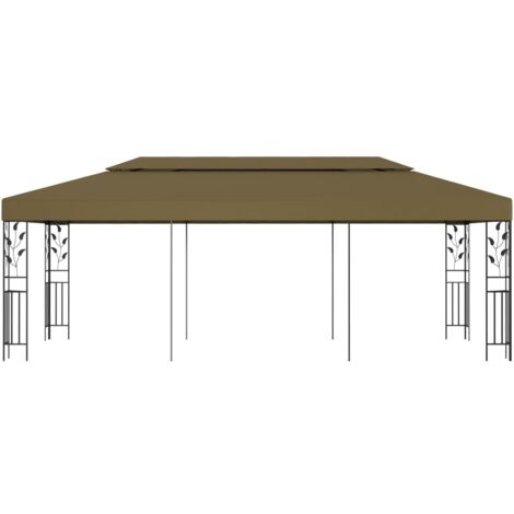 Tonnelle Barnum de Jardin, Pavillon, Pergola, Tente de jardin, 6x3 m Taupe 180 g/m² OIB3984E (1/5)