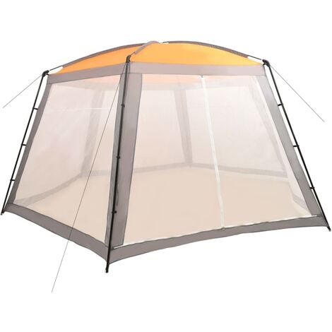 Tente de piscine Tonnelle Barnum de Jardin, Tente de jardin, Tissu 660x580x250 cm Gris OIB7080E (1/5)
