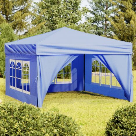Tente de réception pliable, Pavillon, Pergola, Tente de jardin, avec parois Bleu 3x3 m OIB2077E (1/5)