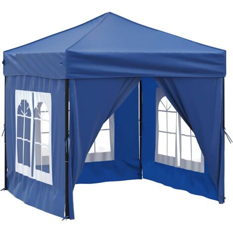 Tente de réception pliable avec parois Bleu 2x2 m (1/5)