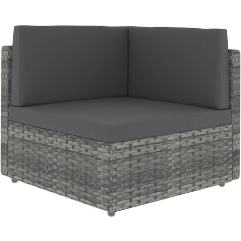 Canapé d'angle sectionnel Canapé de jardin - Canapé relax - Résine tressée Gris BV187164 - BonneVie (1/5)