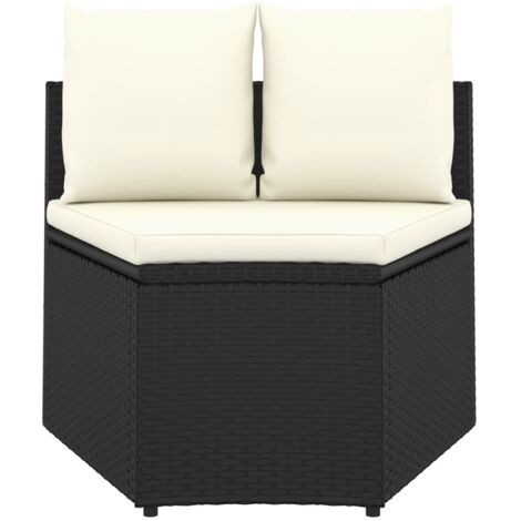 Lot de 2 Canapés de jardin, Canapé d'extérieur, Meuble de jardin, avec coussins Résine tressée Noir OIB9002E (1/5)