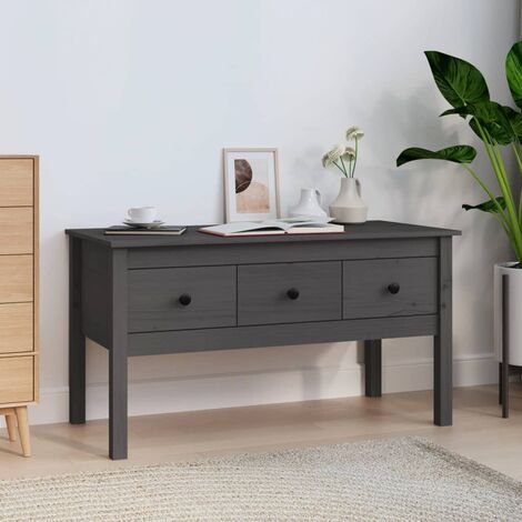 Table basse de salon, Table Café, Gris 102x49x55 cm Bois massif de pin OIB3412E (1/5)