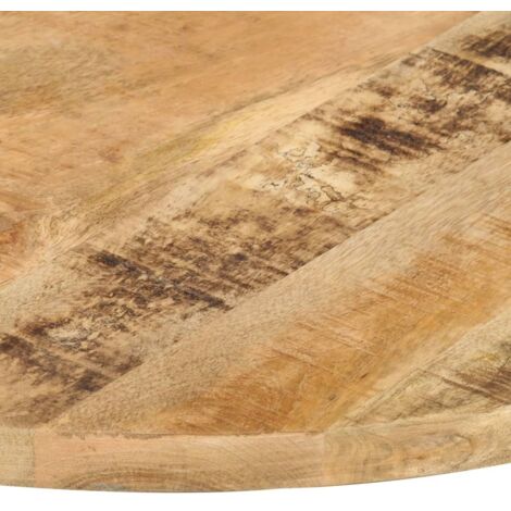 Maison Chic – Dessus de table rond en bois de manguier massif 80 cm – Épaisseur 25-27 mm – Finition rugueuse pour look industriel
