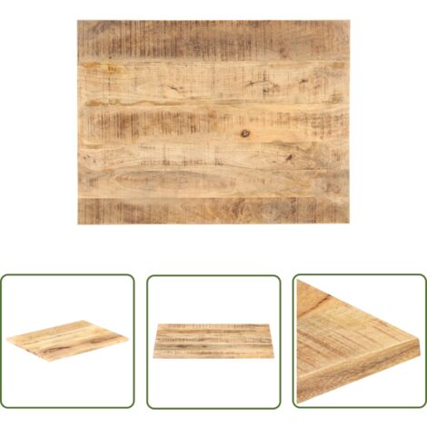 Maison Chic – Dessus de table en bois de manguier massif 90x70 cm – Épaisseur 25-27 mm – Finition rugueuse pour look industriel – Facile à nettoyer