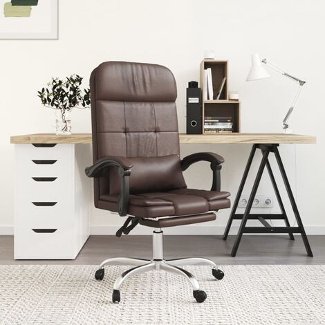 Fauteuil Relax inclinable Fauteuil de massage - Fauteuil de bureau Marron Similicuir BV789140 - BonneVie (1/5)