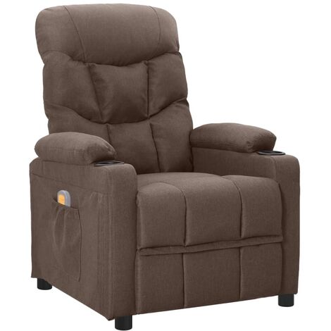 Fauteuil relax inclinable Fauteuil de massage - Fauteuil de Relaxation Taupe Tissu BV716143 - BonneVie (1/5)