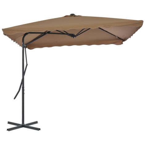 Parasol d'extérieur - Parasol de Jardin Parasol de balcon avec poteau en acier 250 x 250 cm Taupe BV809999 - BonneVie (1/5)