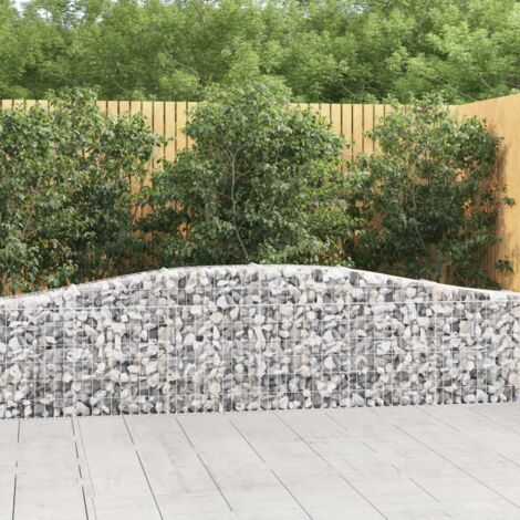 Gabion pour Pierres arqué Panier de gabions - Cage à pierre 400x30x60/80 cm Fer galvanisé BV326428 - BonneVie (1/5)