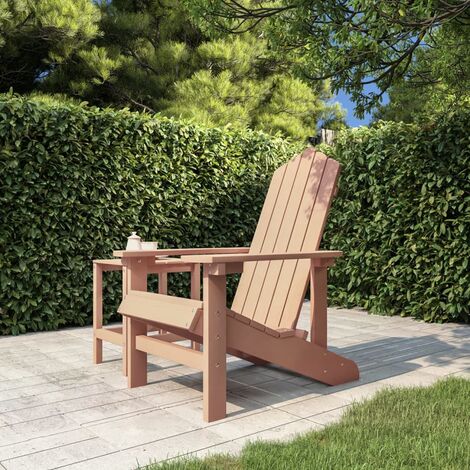 Chaise de jardin et de camping Adirondack, Chaise de relaxation, PEHD Marron OIB6355E