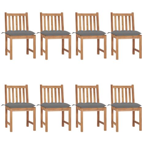 Lot de 8 Chaises de jardin et de camping, Chaises de relaxation, avec coussins Bois de teck massif OIB9982E (1/5)
