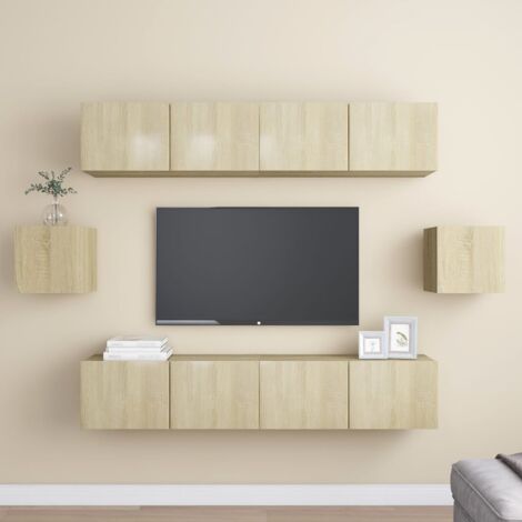 Ensemble de meuble TV 6 pcs, Étagère TV, Meuble de Salon, Chêne sonoma Aggloméré OIB6764E (1/5)