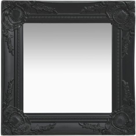 Miroir mural Luxueux, Miroir chambre, 40x40 cm Noir OIB5229E (1/5)