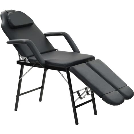 Fauteuil Relax Fauteuil de massage - Fauteuil de Relaxation pour traitement facial Simili-cuir Noir BV355426 - BonneVie (1/5)