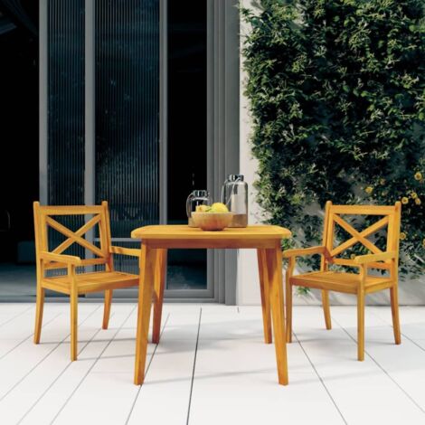 Table d'extérieur Table de salon de jardin - 85x85x75 cm Bois d'acacia solide BV749339 - BonneVie (1/5)