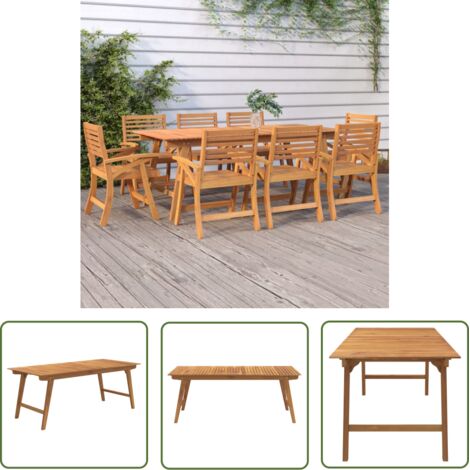 Table de jardin Table d'appoint, Table de Balcon, 200x90x75 cm Bois d'acacia solide OIB9963E (1/5)