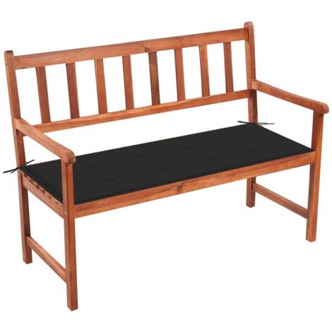 Banc de jardin Banquette de Jardin - Mobilier de jardin avec coussin 120 cm Bois d'acacia massif BV259824 - BonneVie (1/5)