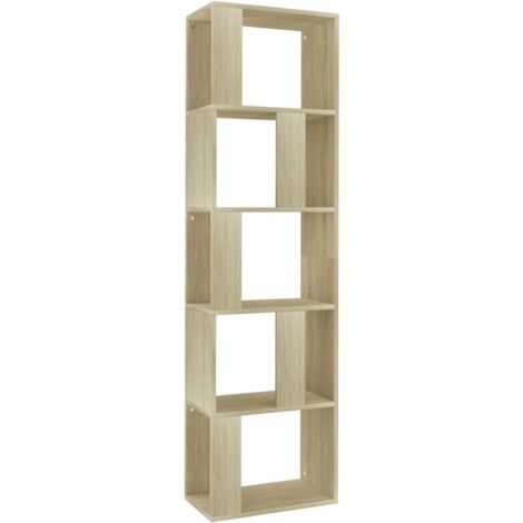 Étagère de Rangement Bibliothèque, Séparateur de pièce, Montage facile, Chêne sonoma 45x24x159 cm OIB4453E (1/5)