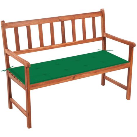Banc de jardin Banquette de Jardin - Mobilier de jardin avec coussin 120 cm Bois d'acacia massif BV299402 - BonneVie (1/5)