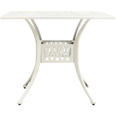 Table de jardin Table d'appoint, Table de Balcon, Blanc 90x90x73 cm Aluminium coulé OIB8194E (1/5)
