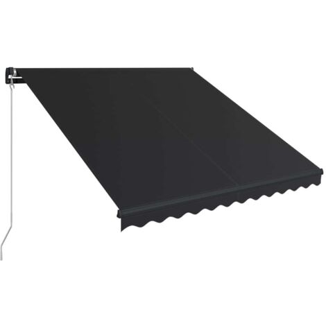 Auvent Marquise manuel rétractable, Store Banne pour Jardin Balcon Terrasse, 300x250 cm Anthracite OIB2676E (1/5)