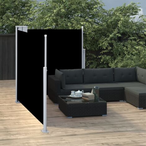 Auvent Marquise latéral rétractable, Store Banne pour Jardin Balcon Terrasse, Noir 100 x 600 cm OIB4536E (1/5)