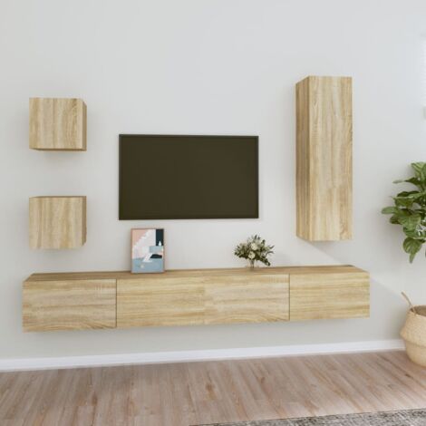 Ensemble de meubles TV 5 pcs pour Salon - Armoire TV Chêne sonoma Bois d'ingénierie BV289432 - BonneVie (1/5)