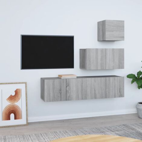 Ensemble de meubles TV 4 pcs pour Salon - Armoire TV Sonoma gris Bois d'ingénierie BV220152 - BonneVie (1/5)