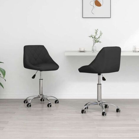 Lot de 2 Chaises de salle à manger pivotantes - Chaises à dîner Noir Similicuir BV557539 - BonneVie (1/5)