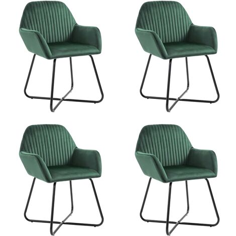 Lot de 4 Chaises de salle à manger - Chaises à dîner Vert Velours BV889010 - BonneVie (1/5)