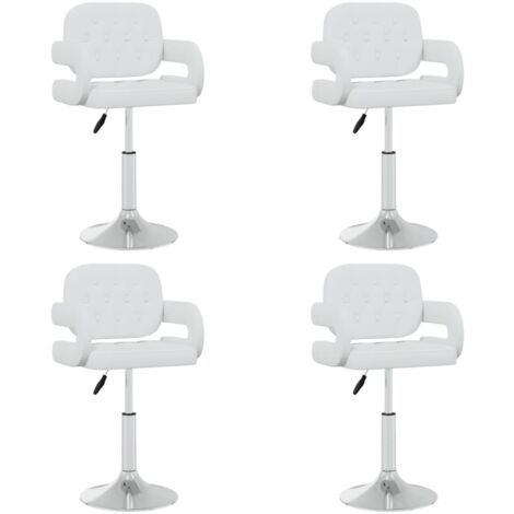 Lot de 4 Chaises de salle à manger pivotantes - Chaises à dîner Blanc Similicuir BV791681 - BonneVie (1/5)