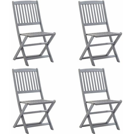 Lot de 4 Chaises de jardin pliables - Chaise d'extérieur pour terrasse/jardin Bois d'acacia solide BV781914 - BonneVie (1/5)