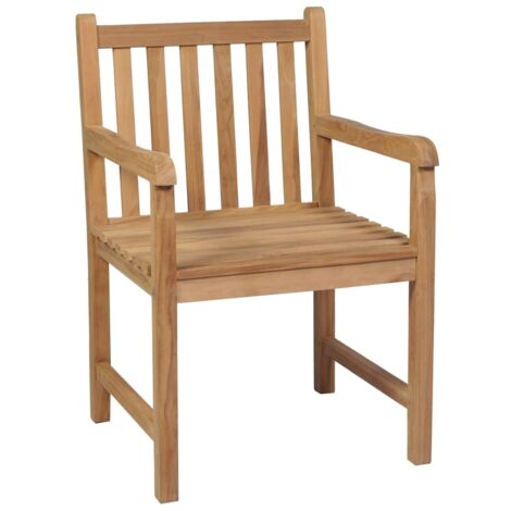 Lot de 4 Chaises de jardin - Chaise d'extérieur pour terrasse/jardin Bois de teck solide BV831360 - BonneVie (1/5)