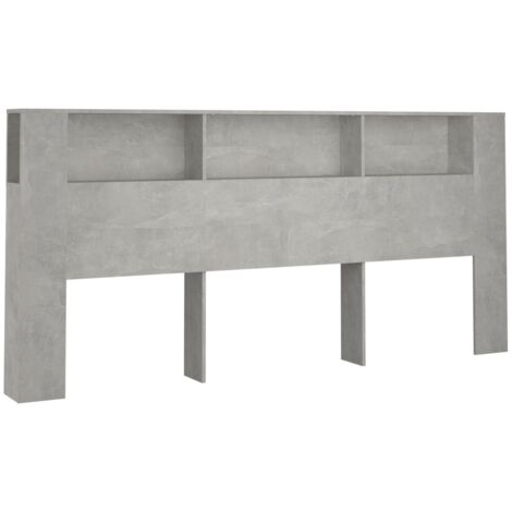Tête de lit Résistante et économique, Panneau de lit, Gris béton 220x18,5x104,5 cm OIB8848E (1/5)