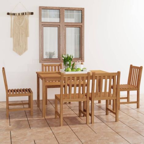 Ensemble Table + 6 chaises de jardin - Table à manger avec Chaises Bois de teck solide BV698652 - BonneVie (1/5)