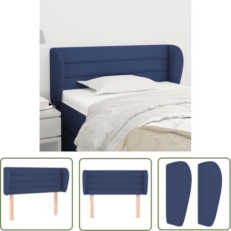 Tête de lit avec oreilles Style Classique Armoire de lit - Bleu 83x23x78/88 cm Tissu BV934989 - BonneVie (1/5)