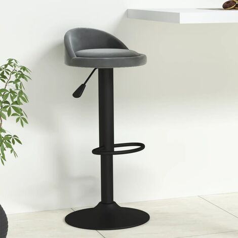 Tabouret de bar Tabouret Haut - Fauteuil de bar Gris foncé Velours BV799570 - BonneVie (1/5)