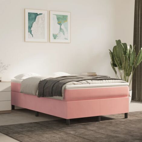 Sommier à ressorts de lit - Sommier pour Adulte et Enfant - Rose 120x200 cm Velours BV875378 - BonneVie (1/5)