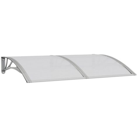 Auvent Marquise de porte, Store Banne pour porte, Gris 150x100 cm Polycarbonate OIB3179E (1/7)