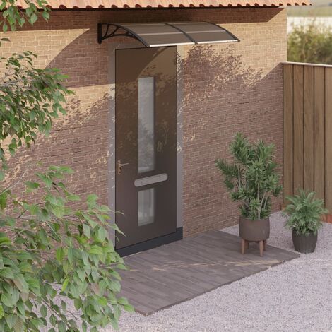 Auvent de porte Marquise d'entrée - Store Banne Noir 150x80 cm Polycarbonate BV969274 - BonneVie