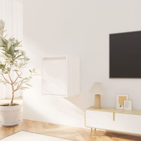 Armoire murales Design moderne, Armoire Etagère de rangement, Blanc 30x30x40 cm Bois de pin massif OIB2348E (1/5)
