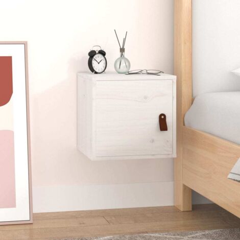 Armoire murales Design moderne, Armoire Etagère de rangement, Blanc 31,5x30x30 cm Bois de pin massif OIB2585E (1/5)