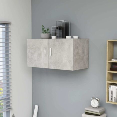 Armoire murales Design moderne, Armoire Etagère de rangement, Gris béton 80x39x40 cm Aggloméré OIB8747E (1/5)