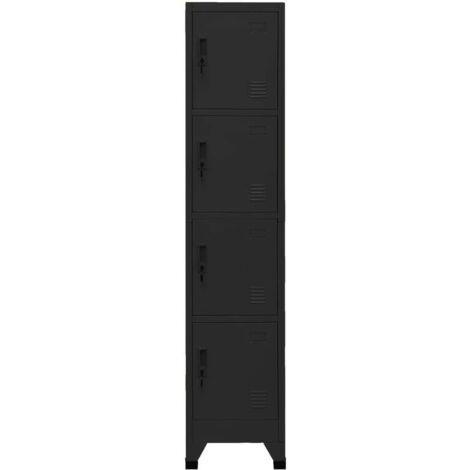 Armoire à casiers Noir 38x45x180 cm Acier (1/5)
