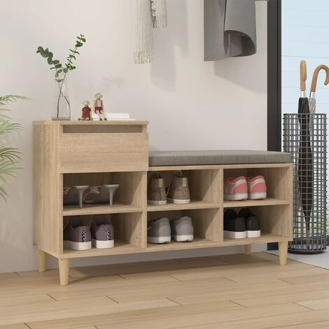 Armoire à Chaussures, Meuble Étagère de Rangement, Chêne sonoma 102x36x60cm Bois d'ingénierie OIB5710E (1/5)