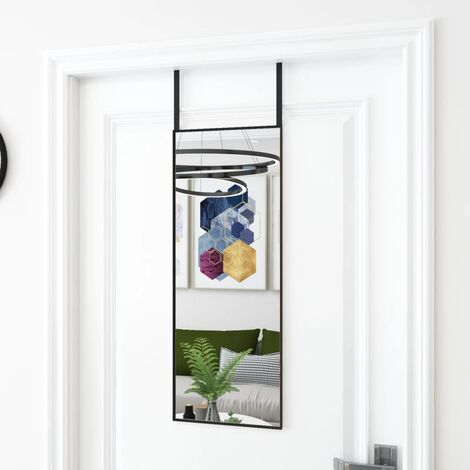 Miroir de porte,Miroir suspendu sur porte,Miroir décoratif Noir 30x80 cm Verre et aluminium DYHB155639 (1/4)