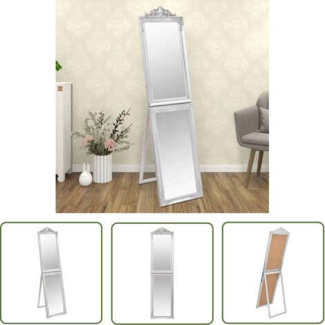 Miroir sur pied Luxueux, Miroir chambre, Argenté 50x200 cm OIB4078E (1/5)