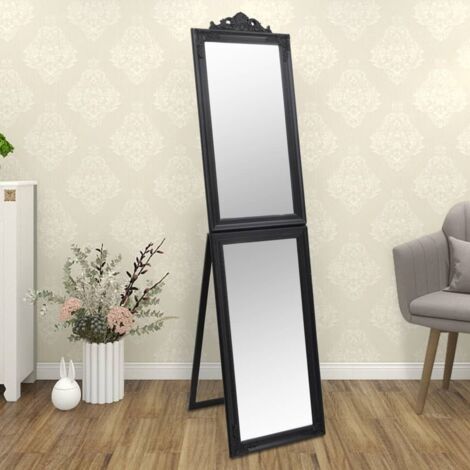 Miroir sur pied Style baroque - Miroir décor Noir 50x200 cm BV361490 - BonneVie (1/5)