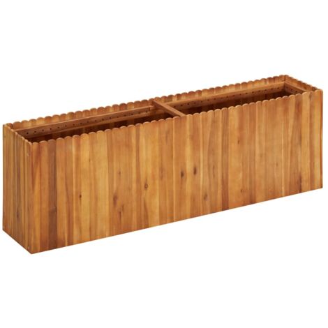 Jardinière, Pot de Fleurs d'extérieur, Lit surélevé de jardin 150x30x50 cm Bois massif d'acacia OIB8144E (1/5)